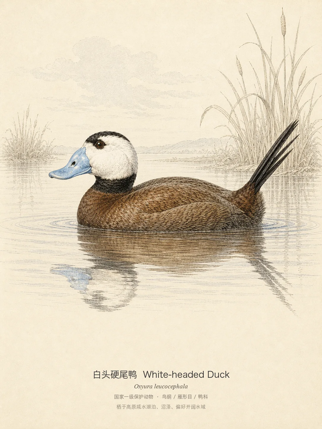 白头硬尾鸭