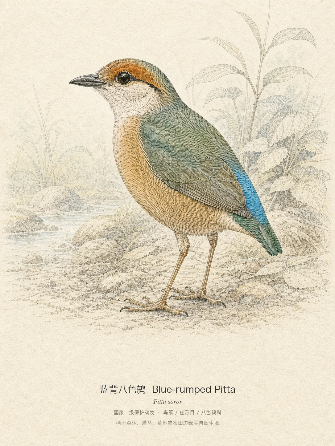 蓝背八色鸫
