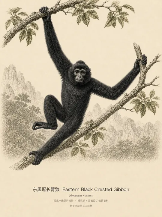 东黑冠长臂猿