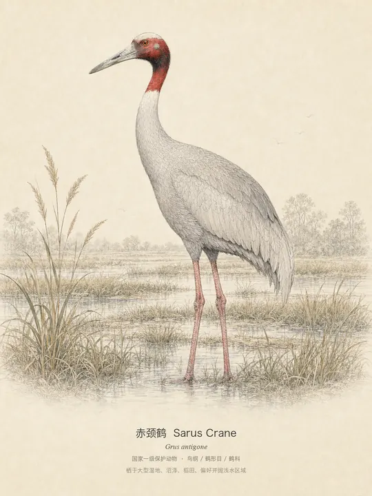 赤颈鹤