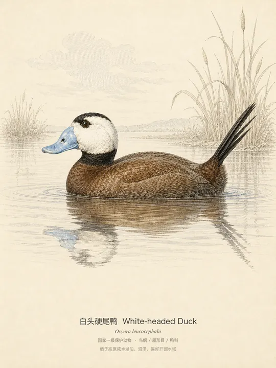 白头硬尾鸭