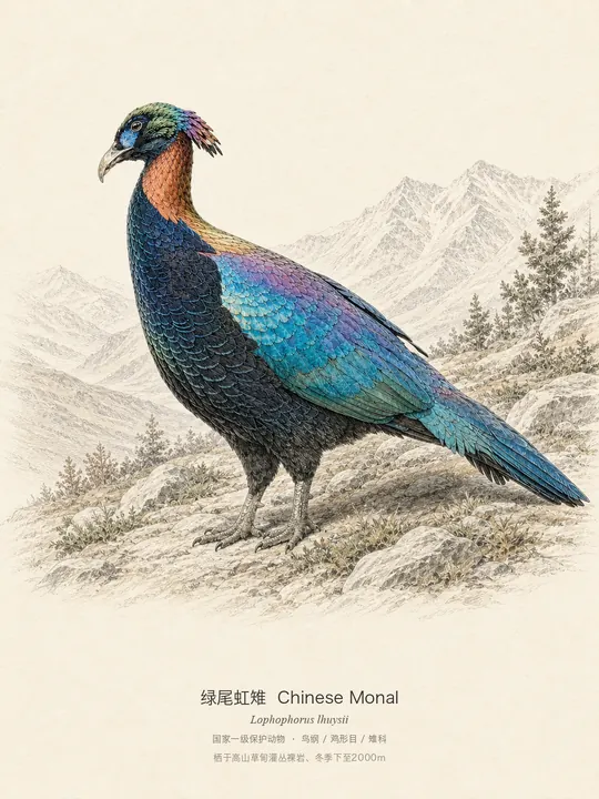 绿尾虹雉