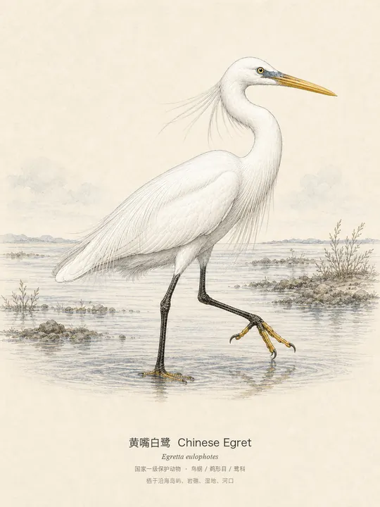 黄嘴白鹭