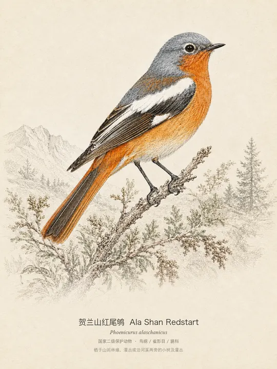 贺兰山红尾鸲