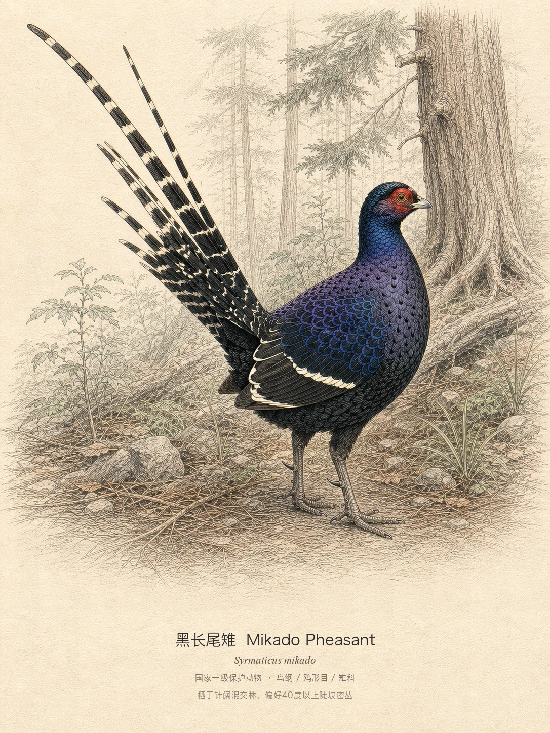 黑长尾雉图鉴